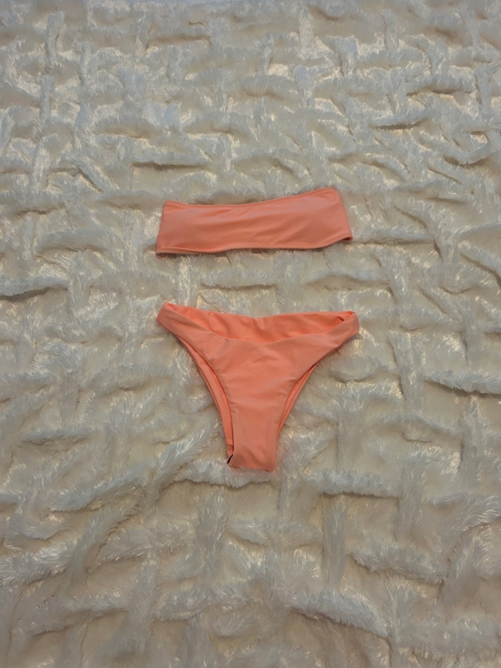 SHEIN Coral Bandeau Bikini Set